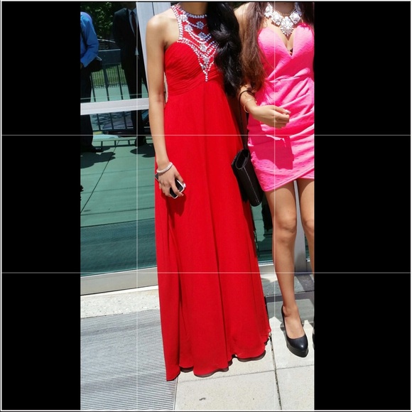 Red Beaded Formal Dress - Picture 5 of 5